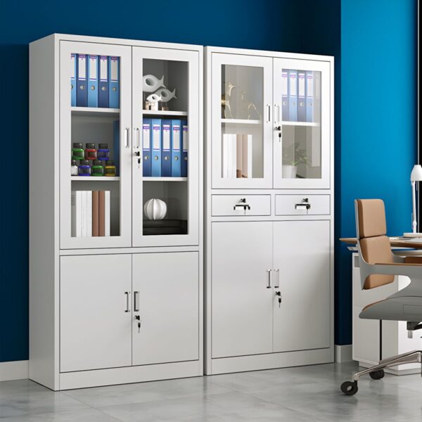 Steel Vertical Filing Cabinet with multiple drawers, designed for efficient office organization and durability