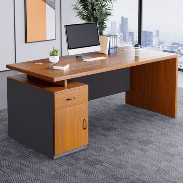 1400mm Wooden Executive Office Desk with a polished finish, spacious work surface, and built-in storage.