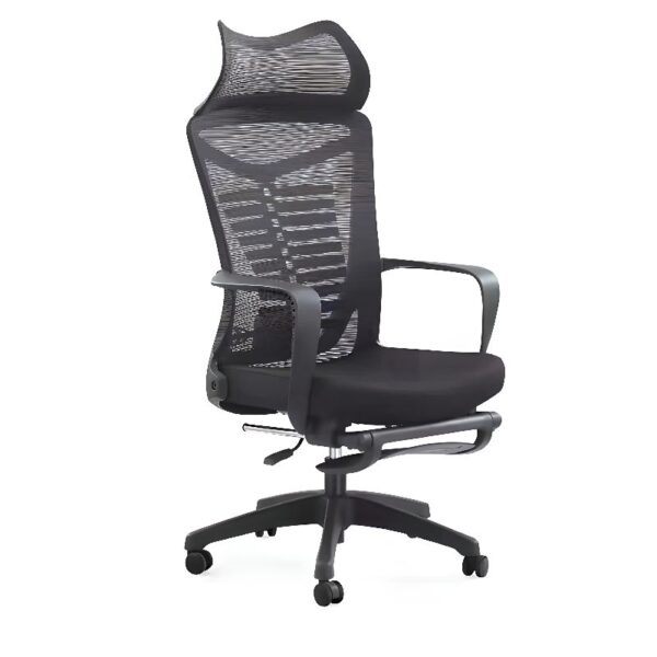 Ergonomic Swivel Office Chair with contoured seat and backrest, adjustable features, and modern design in a contemporary office setting.