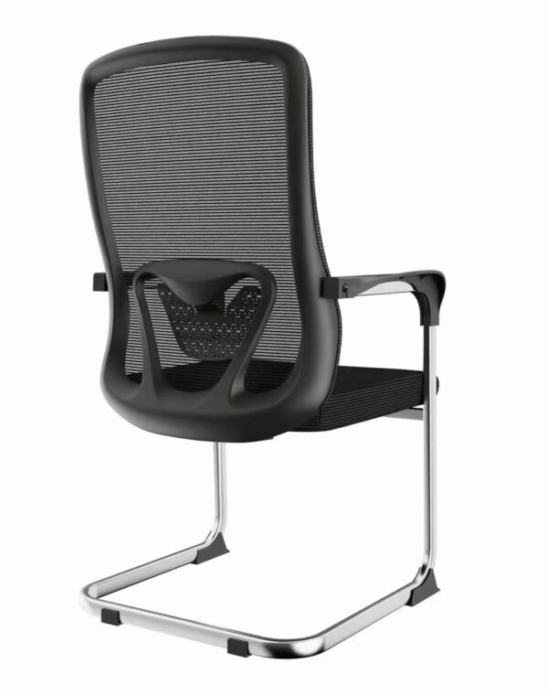 Ergonomic Mesh Back Arm Chair with breathable mesh backrest and adjustable height in a modern office setting.