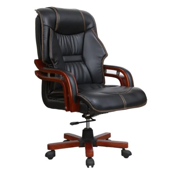 High Back Directors Office Seat with ergonomic design and luxurious faux leather upholstery in a modern office setting.