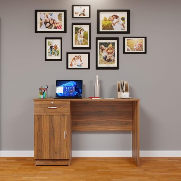 Stylish Home Office Study Desk with ample workspace and integrated storage in a modern home setting.