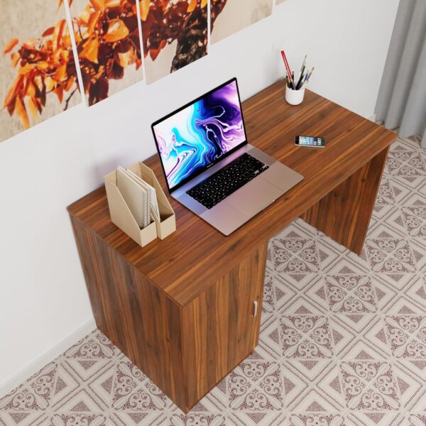 Stylish Home Office Study Desk with ample workspace and integrated storage in a modern home setting.