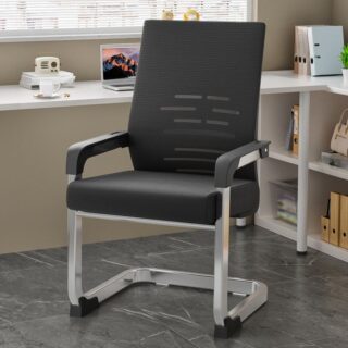 Discover the Black Mesh Office Visitor Seat, a stylish and ergonomic seating solution designed for comfort and modern elegance in any workspace.