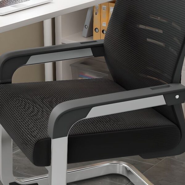 Discover the Black Mesh Office Visitor Seat, a stylish and ergonomic seating solution designed for comfort and modern elegance in any workspace.