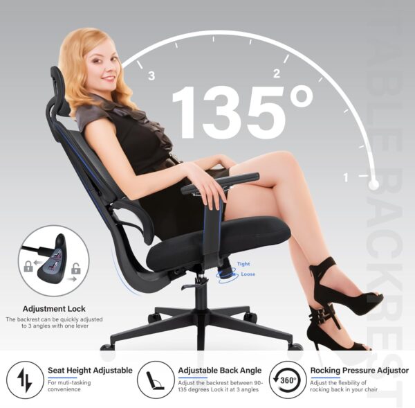 High Back Directors Mesh Office Chair with a modern design and ergonomic features, set in a stylish office environment.