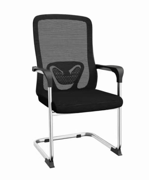 Ergonomic Mesh Back Arm Chair with breathable mesh backrest and adjustable height in a modern office setting.