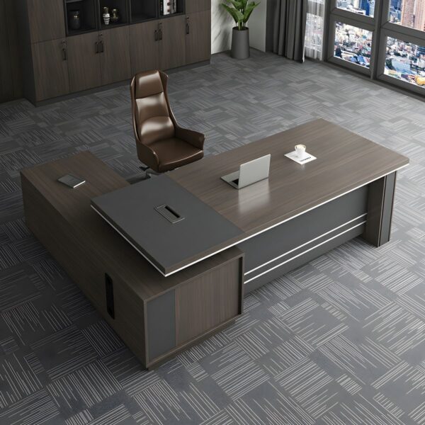 1400mm Executive Office Desk with a spacious surface and rich finish, ideal for a professional workspace.