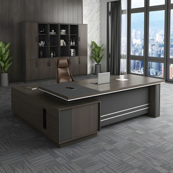 1400mm Executive Office Desk with a spacious surface and rich finish, ideal for a professional workspace.