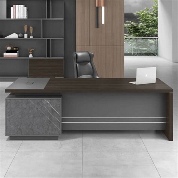 1400mm Executive Office Desk with a spacious surface and rich finish, ideal for a professional workspace.