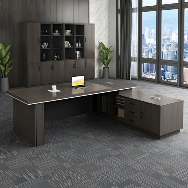 1400mm Executive Office Desk with a spacious surface and rich finish, ideal for a professional workspace.