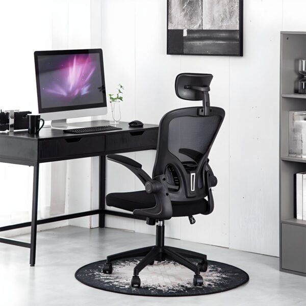 High-Back Orthopedic Executive Seat in a modern office setting, showcasing its ergonomic design and plush upholstery.