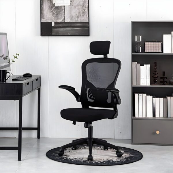 High-Back Orthopedic Executive Seat in a modern office setting, showcasing its ergonomic design and plush upholstery.