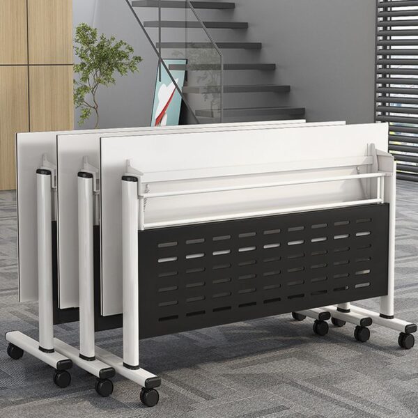 Double Pedestal Foldable Office Table with a spacious surface and contemporary design.