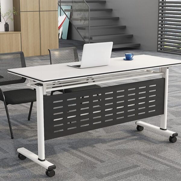 Double Pedestal Foldable Office Table with a spacious surface and contemporary design.