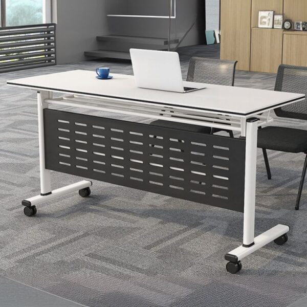 Double Pedestal Foldable Office Table with a spacious surface and contemporary design.