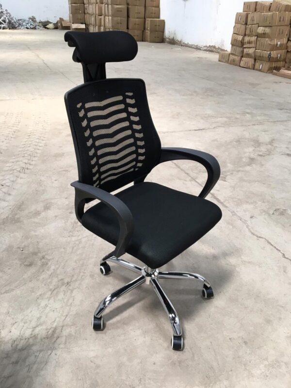 Black Executive Headrest Office Chair with ergonomic design, premium leather upholstery, and adjustable features for maximum comfort.