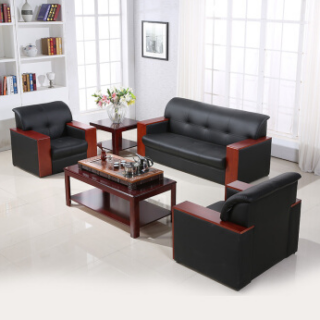 5-Seater Leather Executive Office Sofa Set, showcasing elegant design and plush seating in a modern office environment.