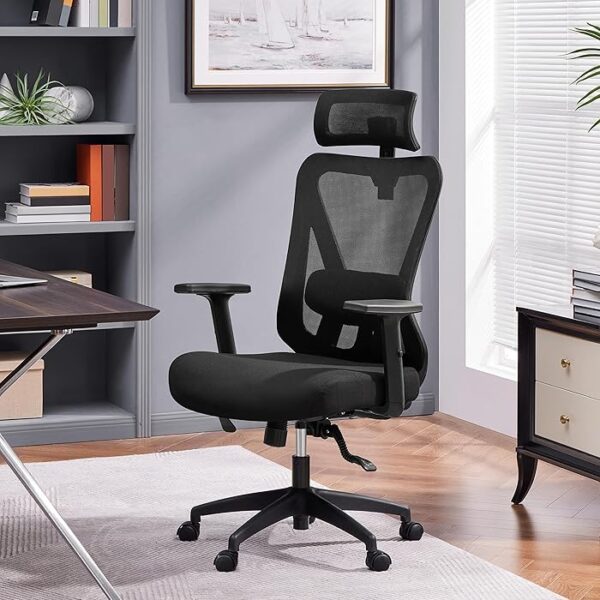 Ergonomic High-Back Executive Office Seat with adjustable features and premium upholstery, promoting comfort and support.