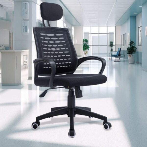 Height Adjustable Swivel Office Chair with ergonomic design and breathable fabric, perfect for modern workspaces.