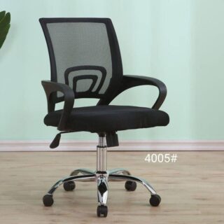 Mid-Back Swivel Office Task Chair with breathable mesh back and padded seat in a modern workspace.