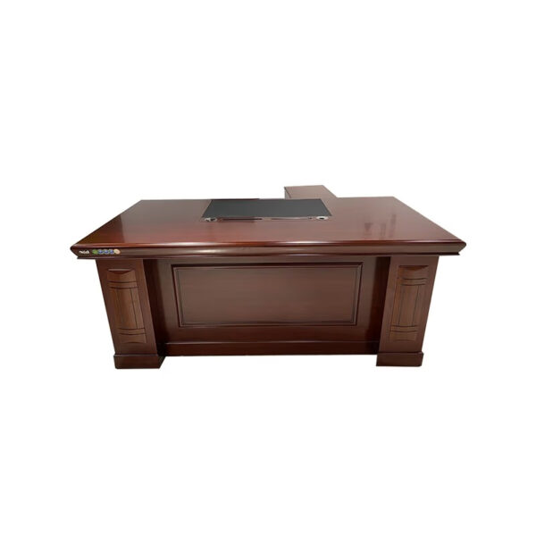 1600mm Executive Solid Wood Office Table with spacious work surface and natural wood finish, perfect for executive offices and home workspaces.