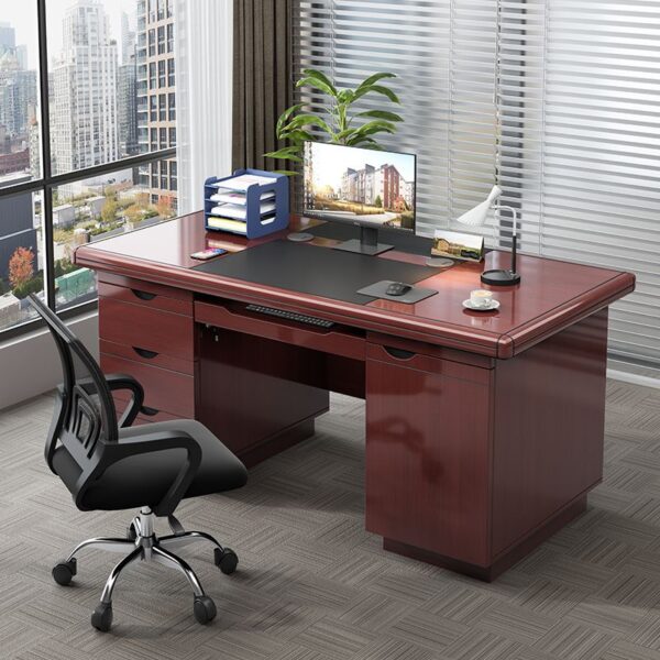 A 1400mm executive wooden boss writing desk featuring a sleek, polished surface with a modern, minimalist design.