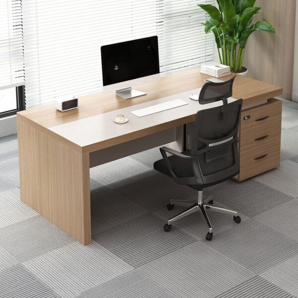 1400mm Executive Wooden Home Office Study Desk with spacious surface and built-in drawers.