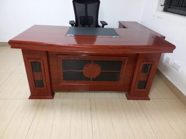 1.6 Meters Mahogany Executive Office Desk with spacious work surface and multiple storage drawers.