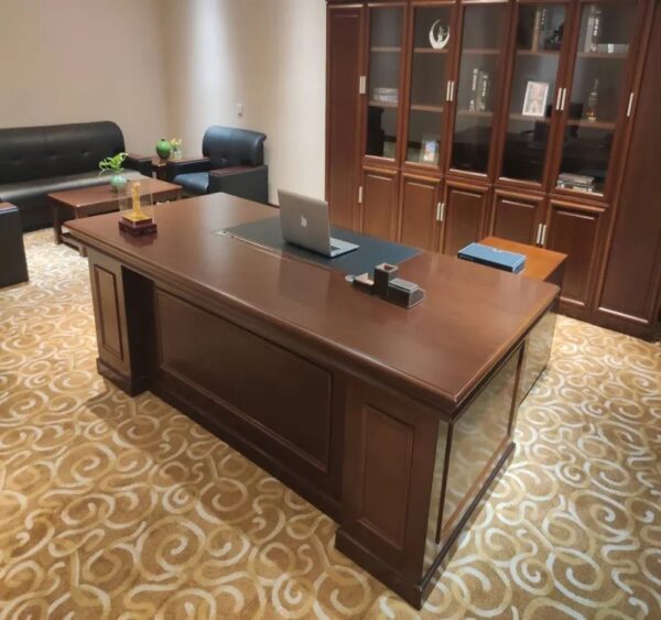 A 1600mm Executive Directors Study Office Desk, featuring a spacious work surface, built-in drawers, and a sleek, professional design.