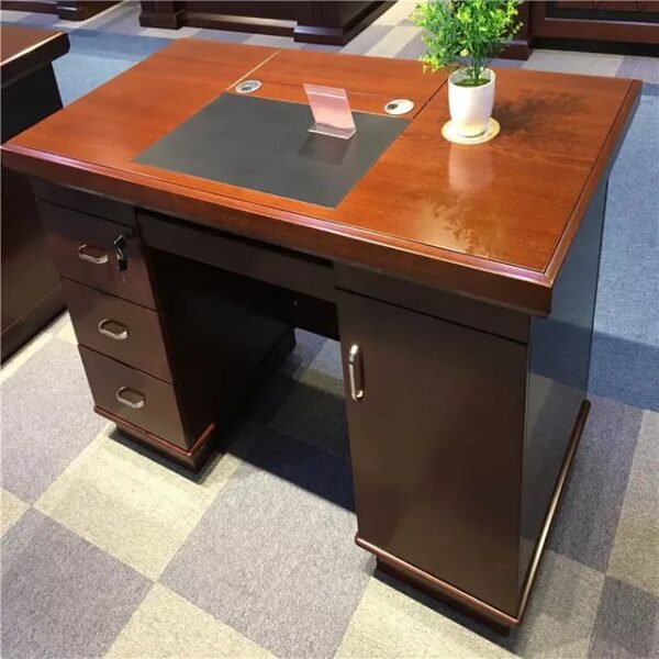 1400mm Rectangular Office Computer Desk with spacious work surface and sturdy metal legs in a modern office setting.