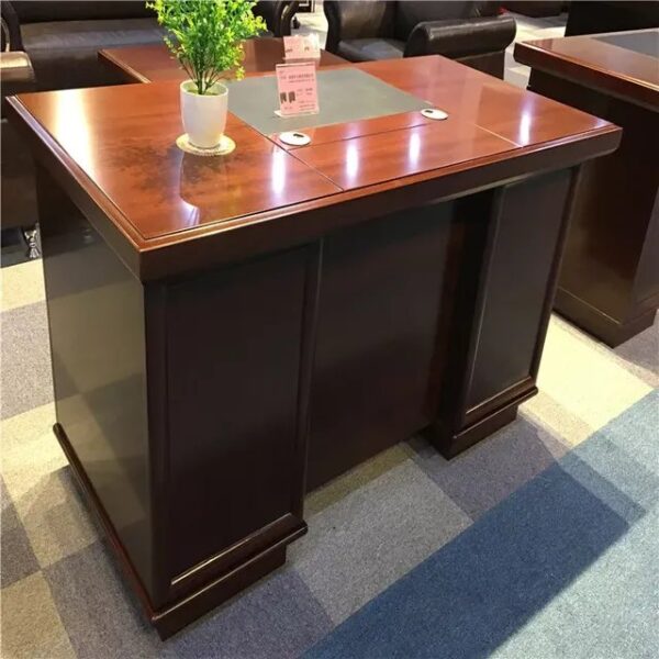 1400mm Rectangular Office Computer Desk with spacious work surface and sturdy metal legs in a modern office setting.