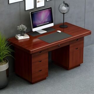 1400mm Rectangular Office Computer Desk with spacious work surface and sturdy metal legs in a modern office setting.