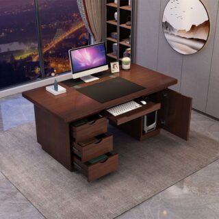 1400mm Executive Home/Office Study Desk with ample workspace and built-in cable management.