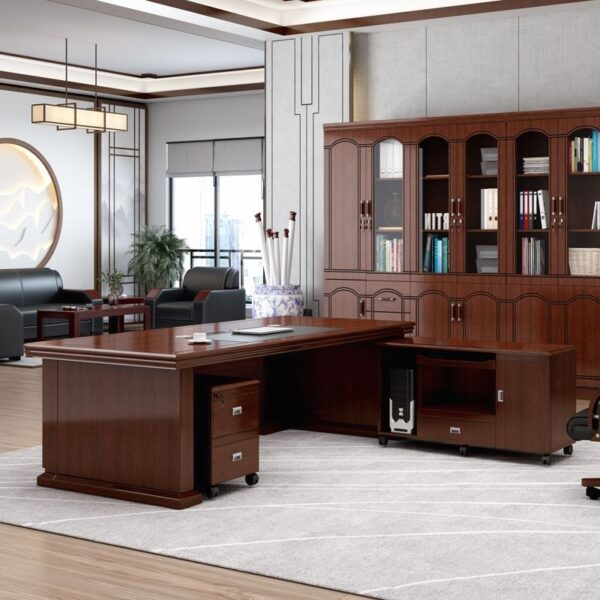 Elegant 2 Meters Executive Mahogany Office Table with intricate detailing and ample surface area.