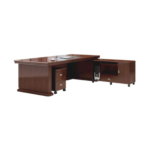 Elegant 2 Meters Executive Mahogany Office Table with intricate detailing and ample surface area.