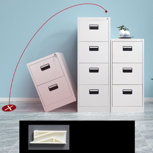 4-Drawer Vertical Steel Office Cabinet with smooth-gliding drawers and secure locking mechanism.