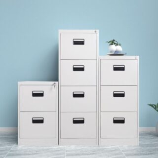 4-Drawer Vertical Steel Office Cabinet with smooth-gliding drawers and secure locking mechanism.