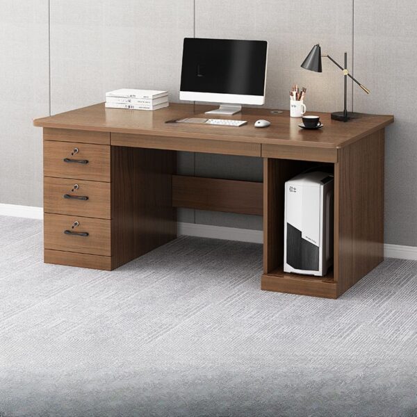 1400mm Computer Desk with Locking Drawer, featuring a spacious work surface, sturdy frame, and secure storage for documents.