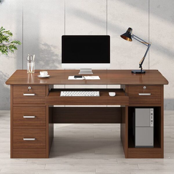 1400mm Computer Desk with Locking Drawer, featuring a spacious work surface, sturdy frame, and secure storage for documents.