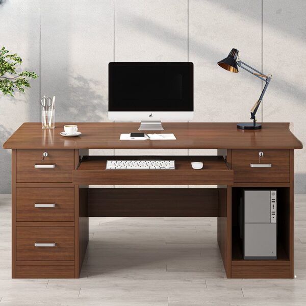 1400mm Computer Desk with Locking Drawer, featuring a spacious work surface, sturdy frame, and secure storage for documents.