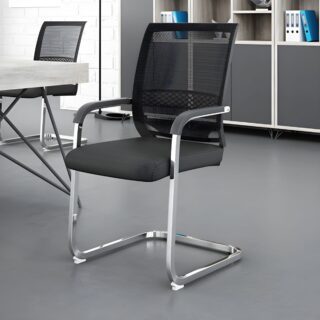 Modern Ergonomic Mesh Visitor Chair with breathable backrest, adjustable height, and cushioned seat for added comfort.