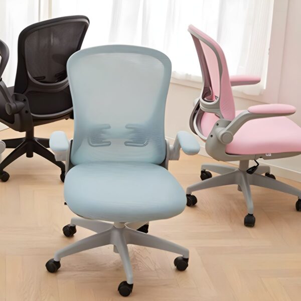 Ergonomic Mesh Office Chair with adjustable arms, breathable mesh backrest, and padded seat for comfort and support.