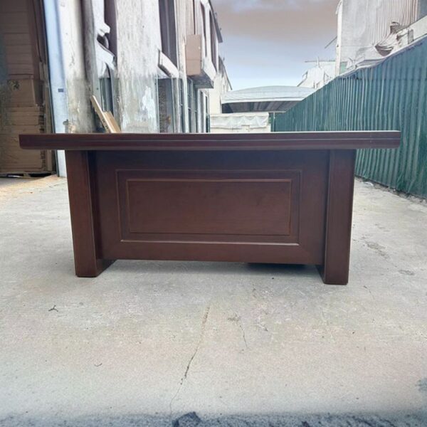 1400mm Mahogany Executive Office Table with drawers, featuring a rich finish and sleek design in a professional office setting.