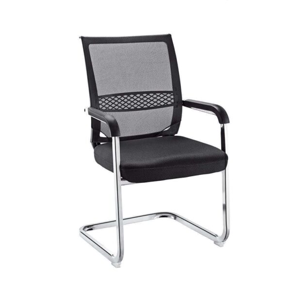 Ergonomic Mesh Conference Office Chair with lumbar support, breathable mesh back, cushioned seat, and adjustable armrests.