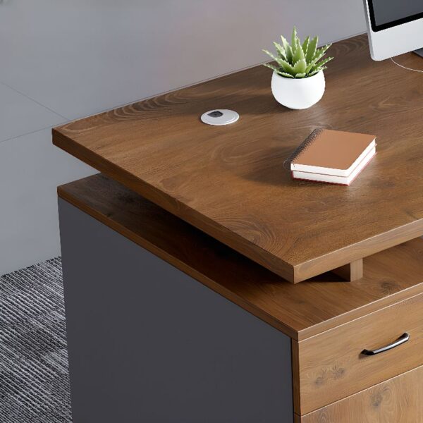 1400mm Executive Natural Wood Writing Desk with spacious surface, storage drawer, and natural wood finish.