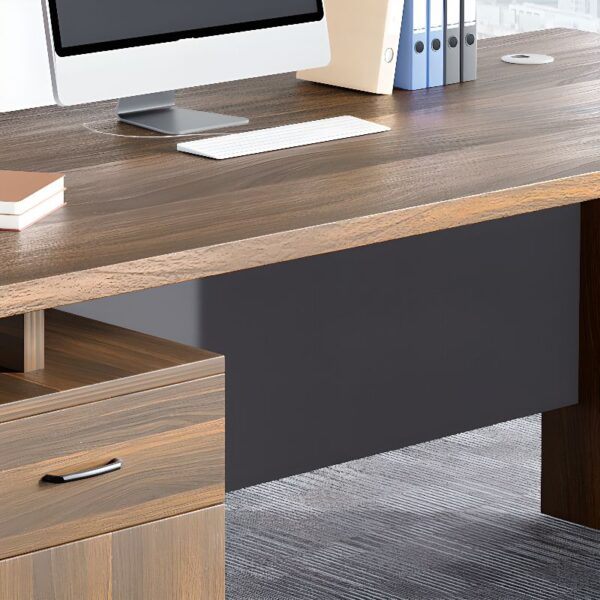 1400mm Executive Natural Wood Writing Desk with spacious surface, storage drawer, and natural wood finish.