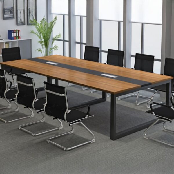 2400mm Modern Boardroom Office Table with sleek design, spacious surface, and built-in cable management, ideal for meetings and conferences.