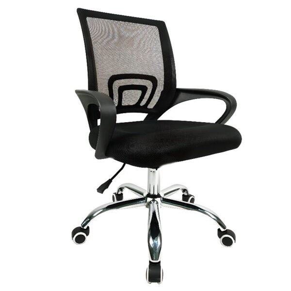 Home Office Clerical Mesh Task Chair with breathable mesh back, padded seat, and adjustable height for ergonomic comfort.