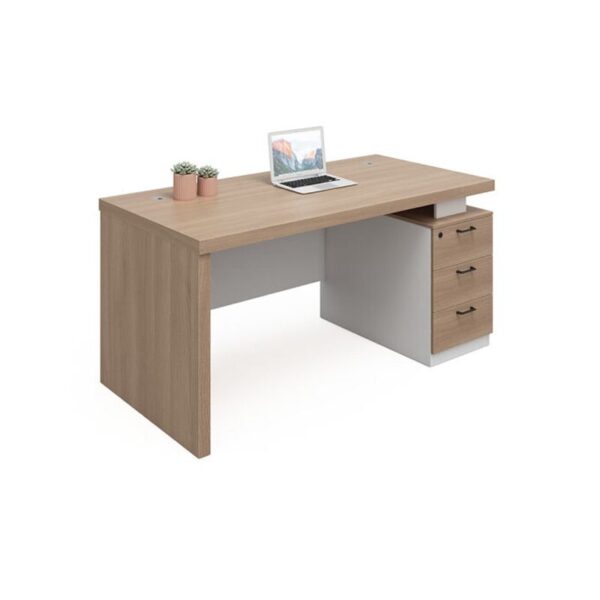 1400mm Modern Reclaimed Wood Computer Desk with spacious surface, natural wood finish, and sturdy construction.